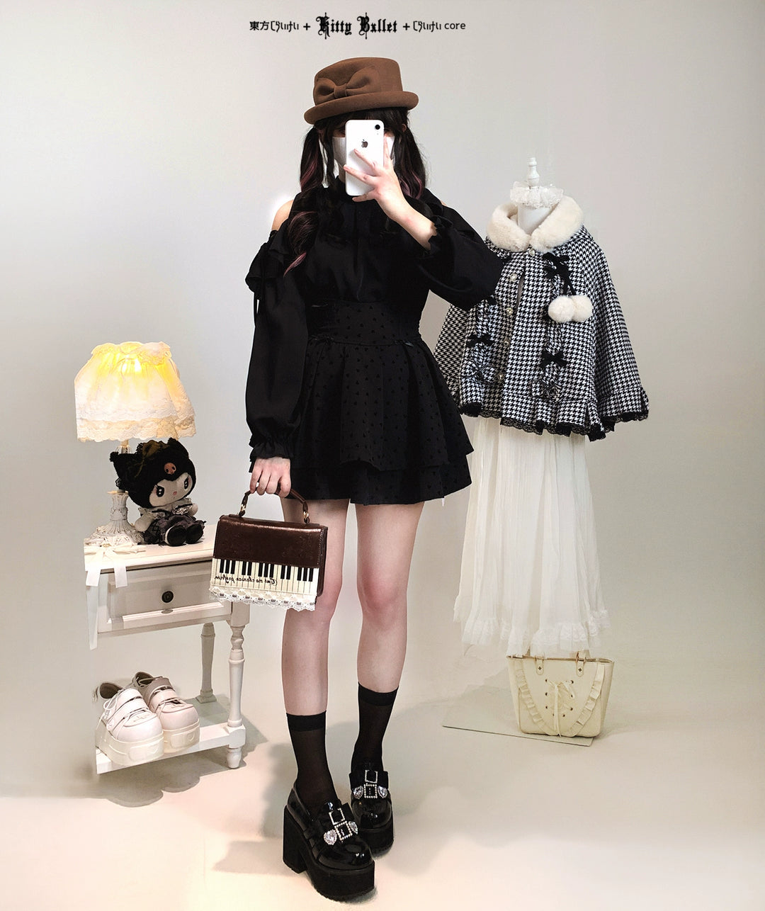 Seiso Kei Solid Open-shoulder Blouse, Loose Fit 44001:792148