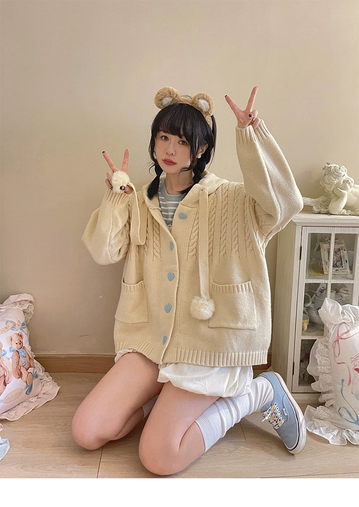 Kawaii Oversized Cardigan Sweater Coat Multicolor 22652:345708