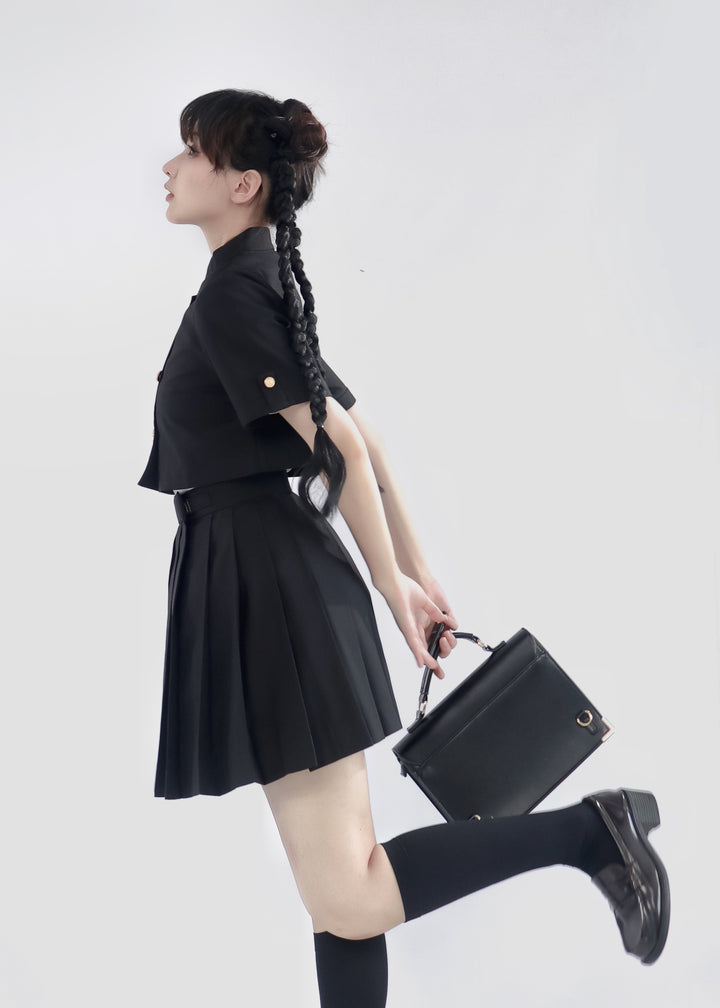 JK Uniform Pleated Skirts with Six Lengths & Embroidered Coat 42566:746338