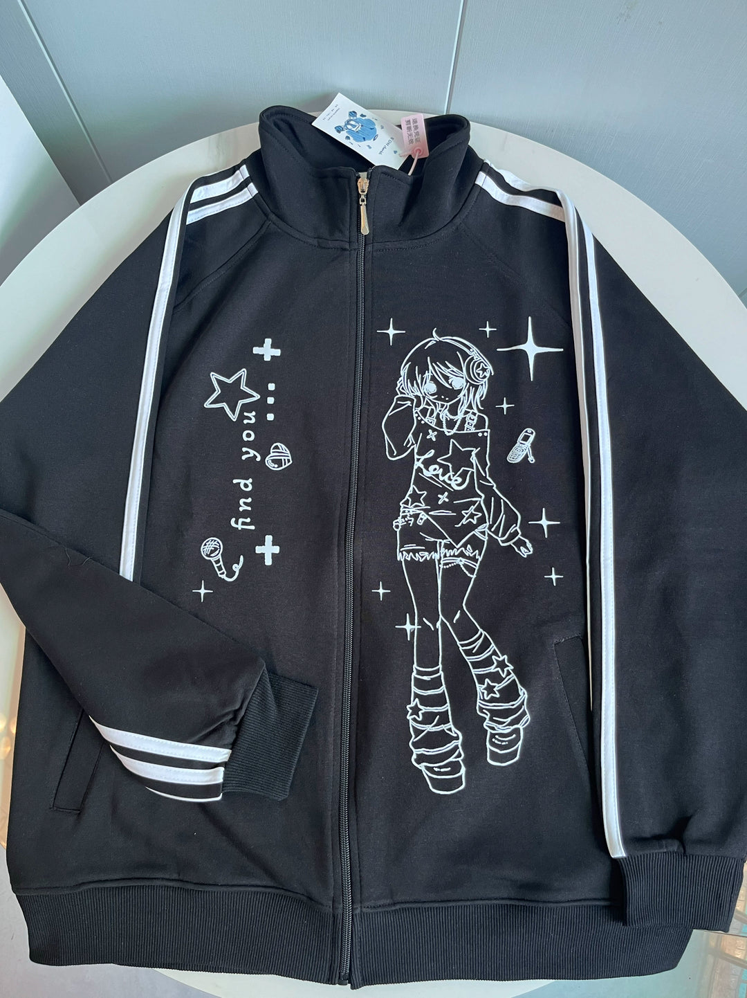Yami Kawaii Jacket Black Coat Stand Collar Jacket (2XL L M S XL / Black) 39138:613714
