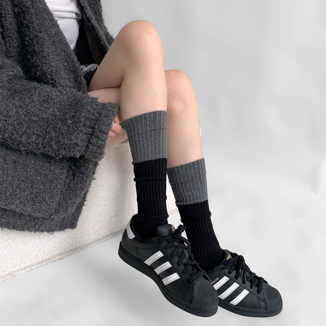 JK Knitted Mid-Calf Cotton Socks, Multiple Color 42336:751523
