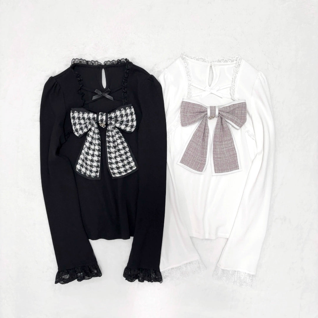 Ryousangata Knit Top, Chest Big Bow 44175:800583