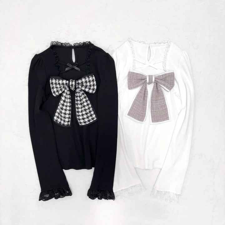 Ryousangata Knit Top, Chest Big Bow 44175:800583