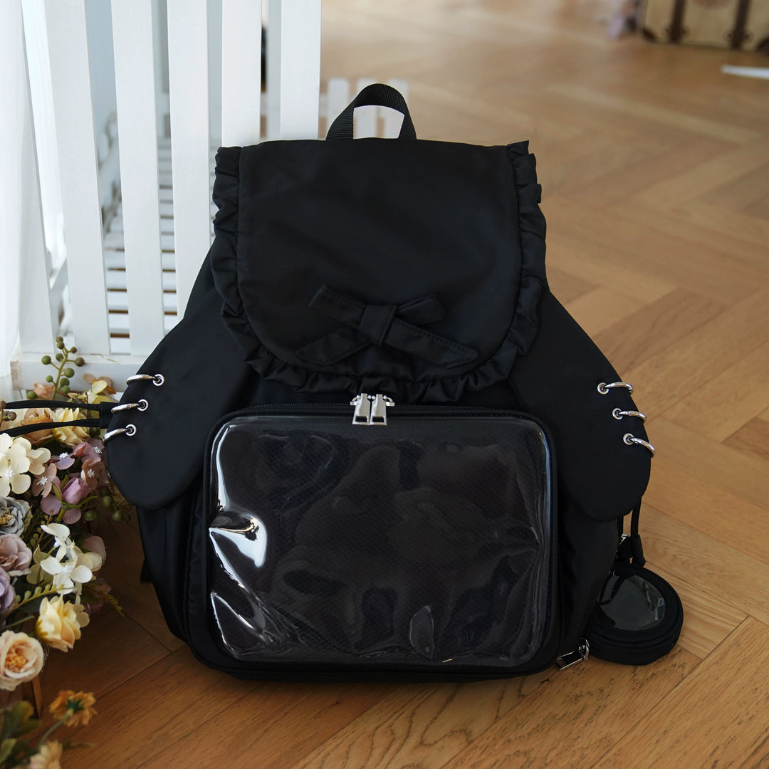 Kawaii Ita Bag Dual-Shoulder Backpack Bunny Ear Bag (Black) 40110:670288