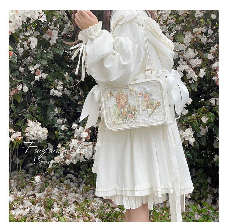 Large Capacity Ita Bag With Window Front & Detachable Ribbon Bow 43229:772351
