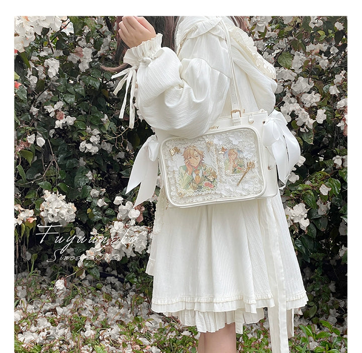 Large Capacity Ita Bag With Window Front & Detachable Ribbon Bow 43229:772351