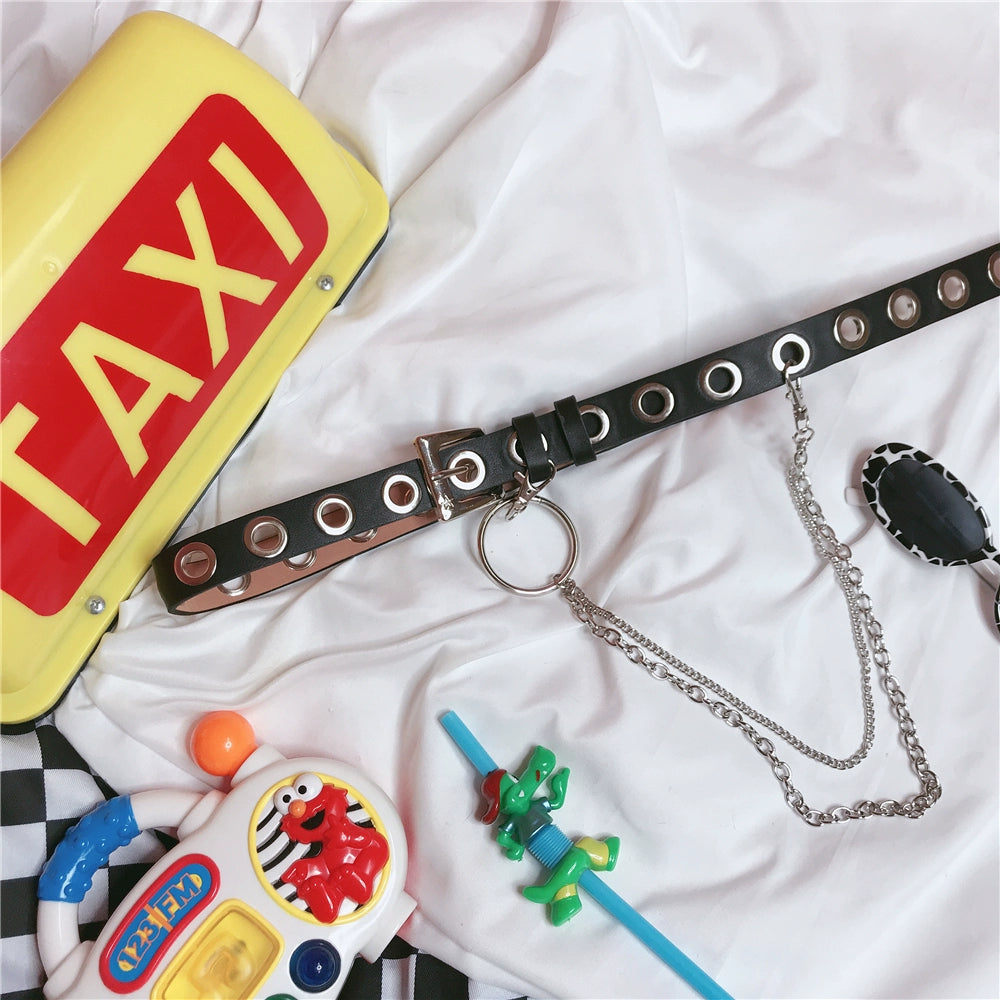 Y2K Long Pants Punk Casual Pants Versatile Black Trousers (L M S XL) 39064:611666