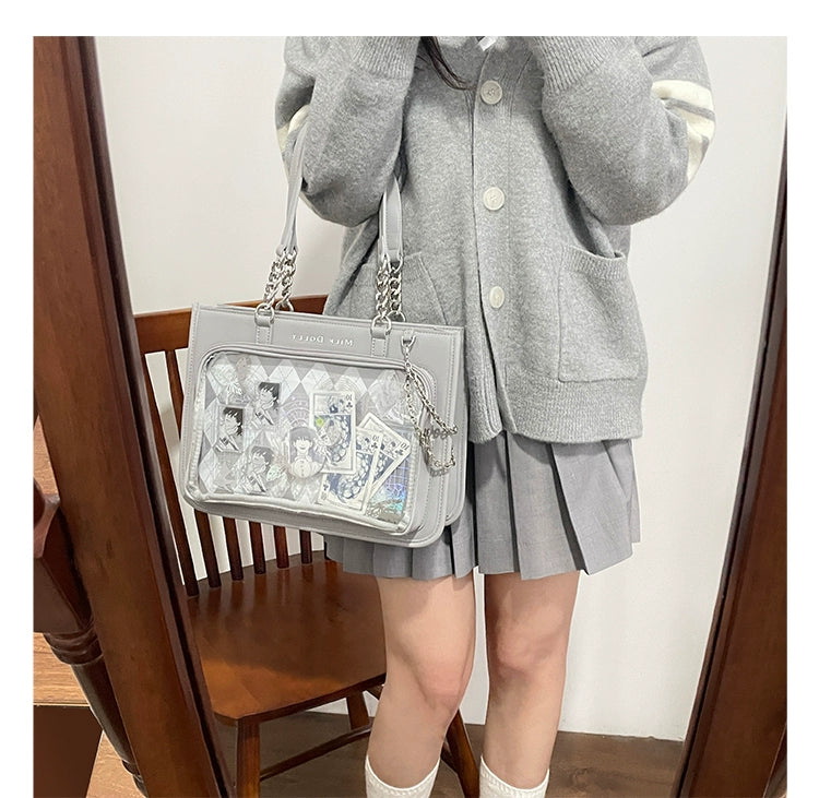 Large Capacity Ita Bag, Checkered Background 43233:779427
