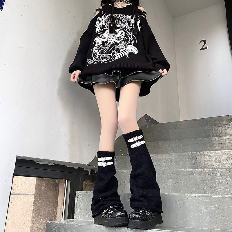 Harajuku Fashion Love Leather Buckles Socks Multicolor 28964:339530 28964:339530