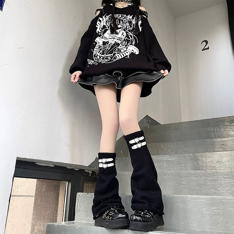 Harajuku Fashion Love Leather Buckles Socks Multicolor 28964:339554 28964:339554
