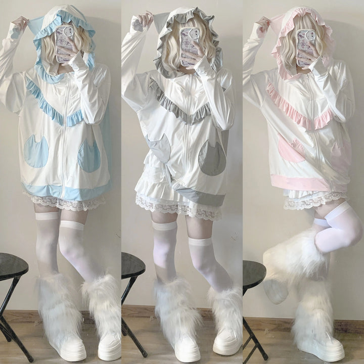 UPF50+ Tenshi Kaiwai Hooded Sunscreen Shirt With Cat Ear 37698:570772
