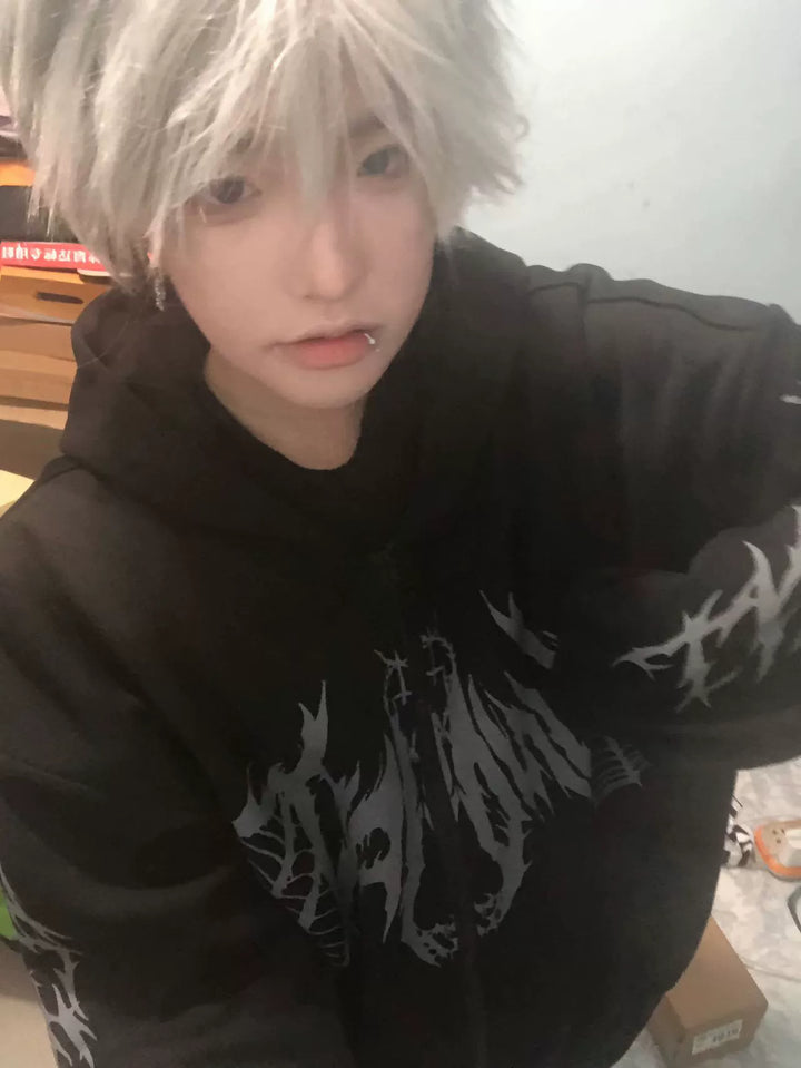 Jirai Kei Jacket Subculture Punk Hoodie Unisex Printed Top 39786:647496