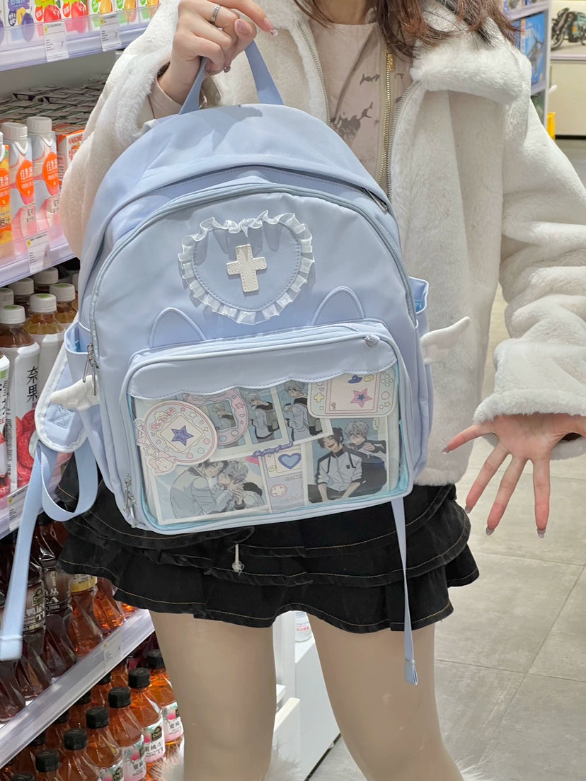 Tenshi Kaiwai Ita Bag Backpack Blue And Pink Bag 38278:588312