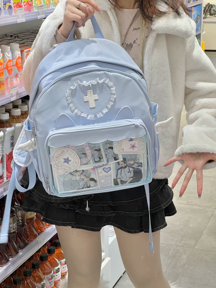 Tenshi Kaiwai Ita Bag Backpack Blue And Pink Bag 38278:588312