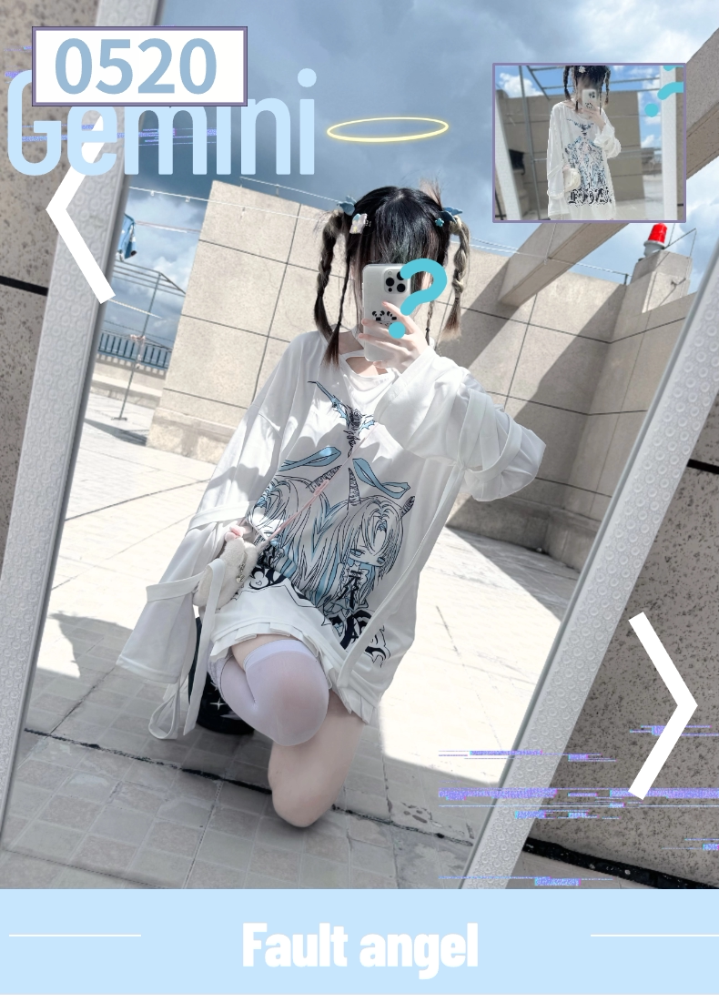 Subculture Long-Sleeved T-Shirt, Halter Neck With Strap 44775:826453