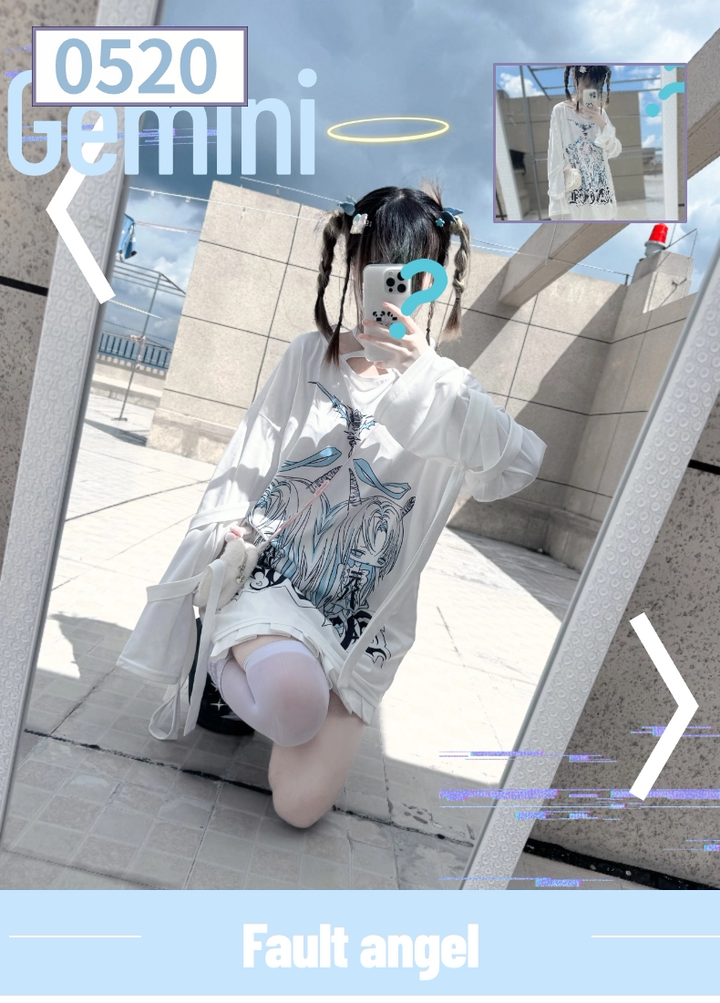 Subculture Long-Sleeved T-Shirt, Halter Neck With Strap 44775:826453