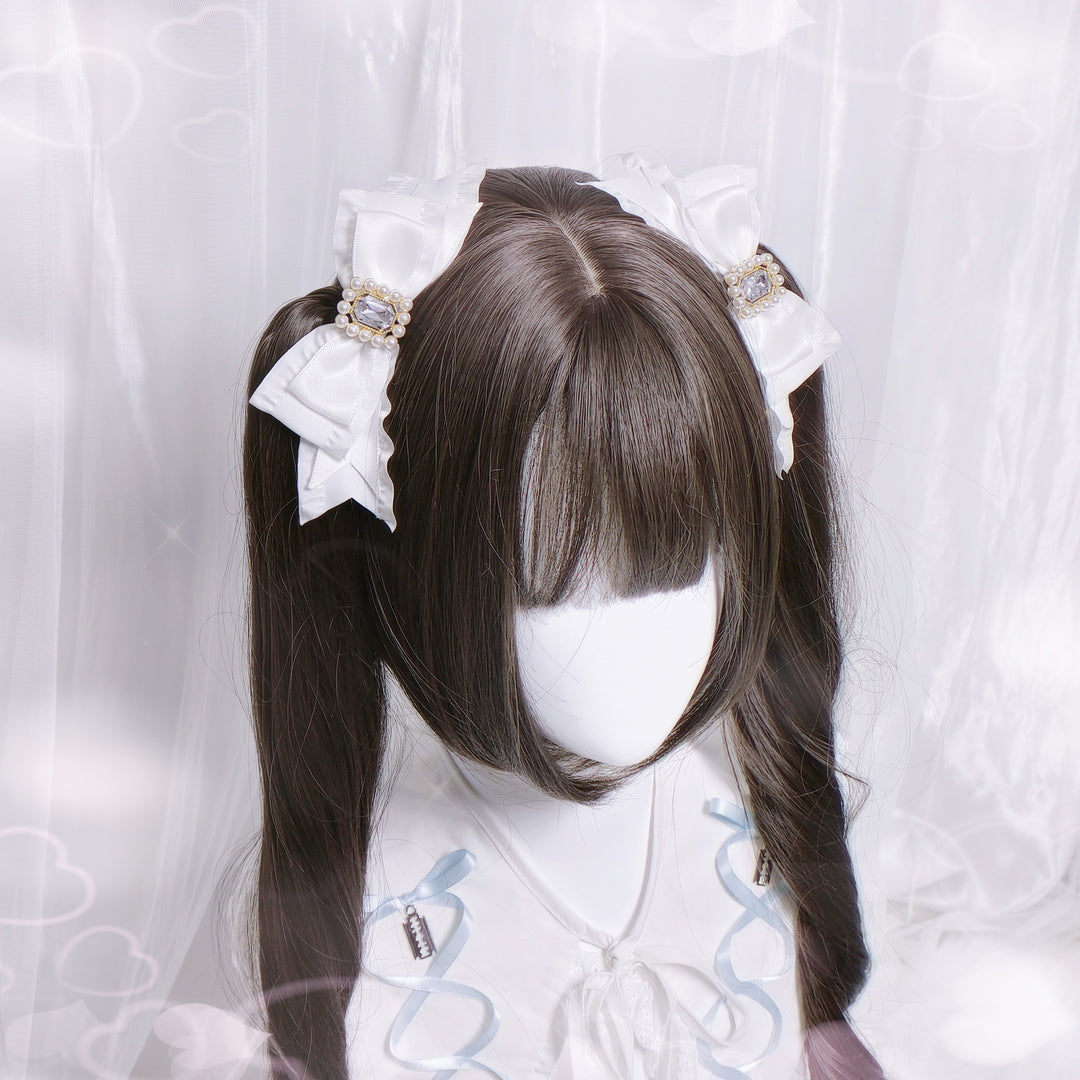 Retro Jirai Kei Hair Clip with Rhinestone and Pearl Accents 42325:736427