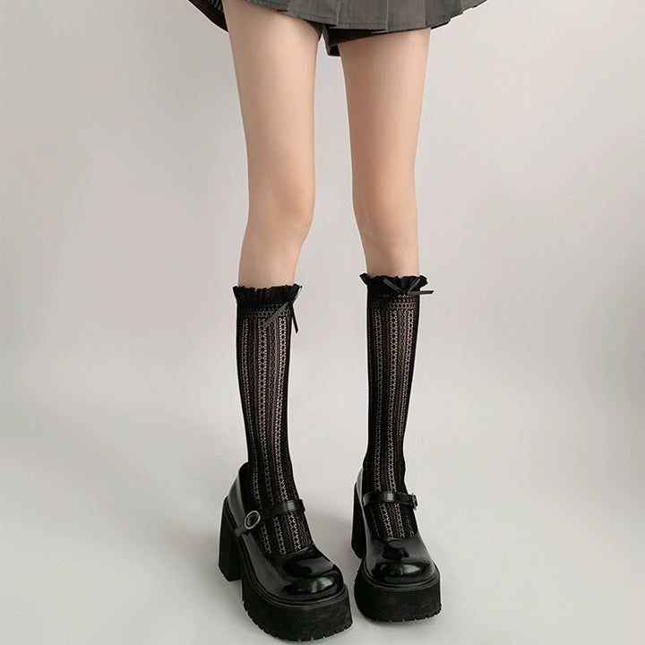 Lightweight Lolita Socks, Scrunchy Ankle/Mid-Calf 2-in-1 43226:771860