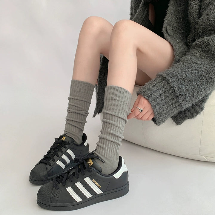 JK Knitted Mid-Calf Cotton Socks, Multiple Color 42336:736613