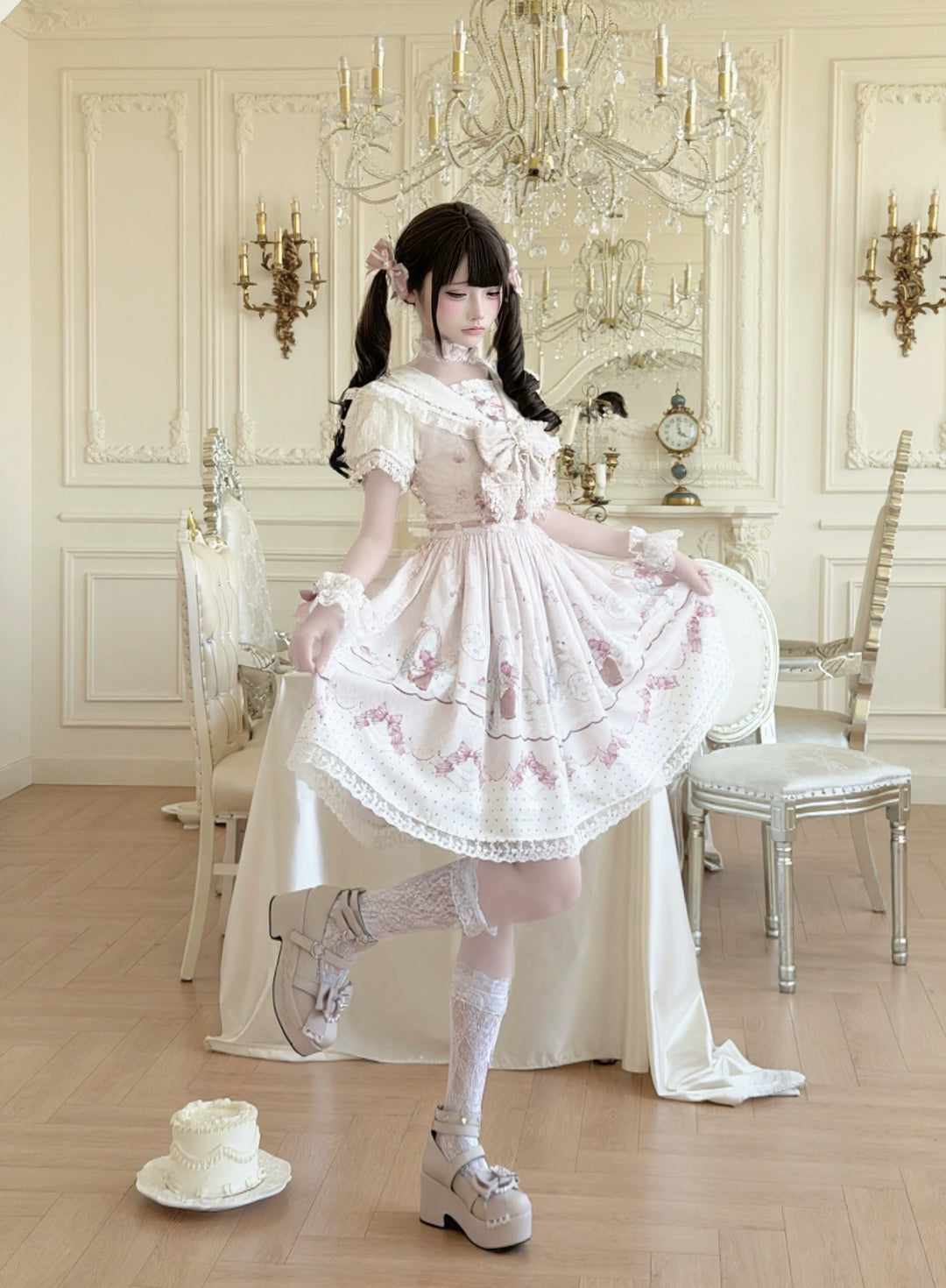 Ryousangata Dress Set, Bunny and Strawberry Dessert Prints (L M S) 44783:836137