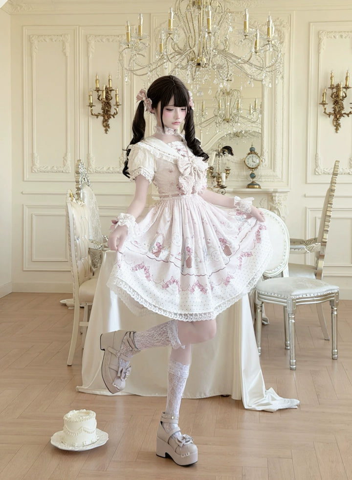Ryousangata Dress Set, Bunny and Strawberry Dessert Prints (L M S) 44783:836137