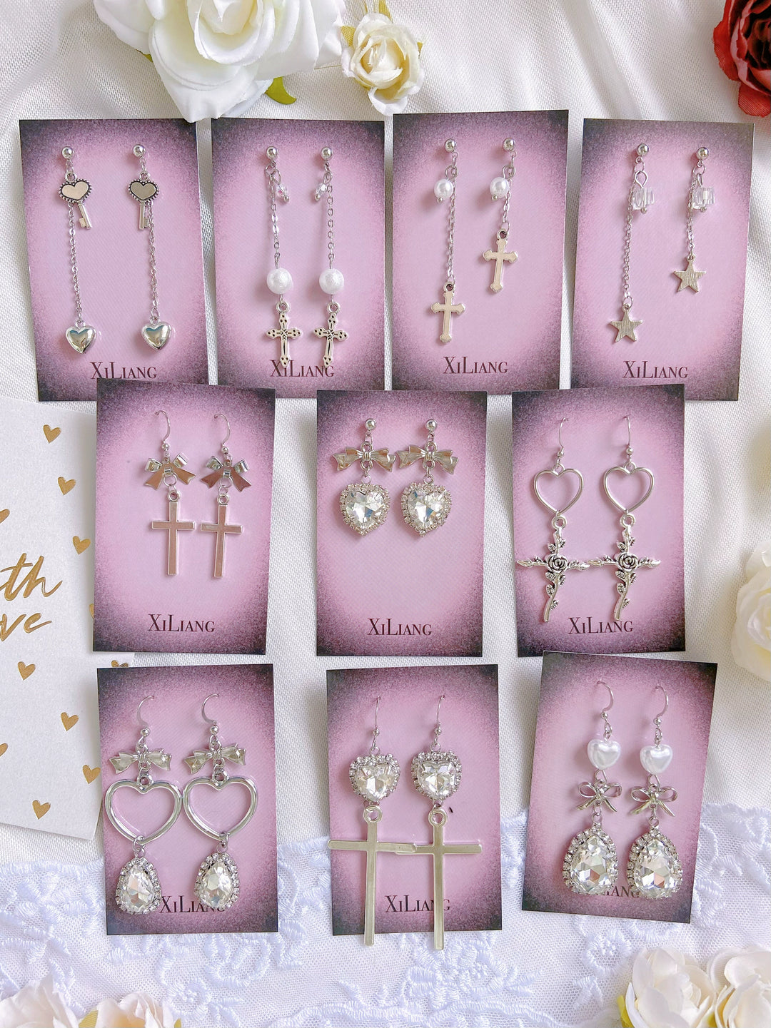 Jirai Kei Earrings Handcrafted S925 Silver Ear Stud 37264:555416