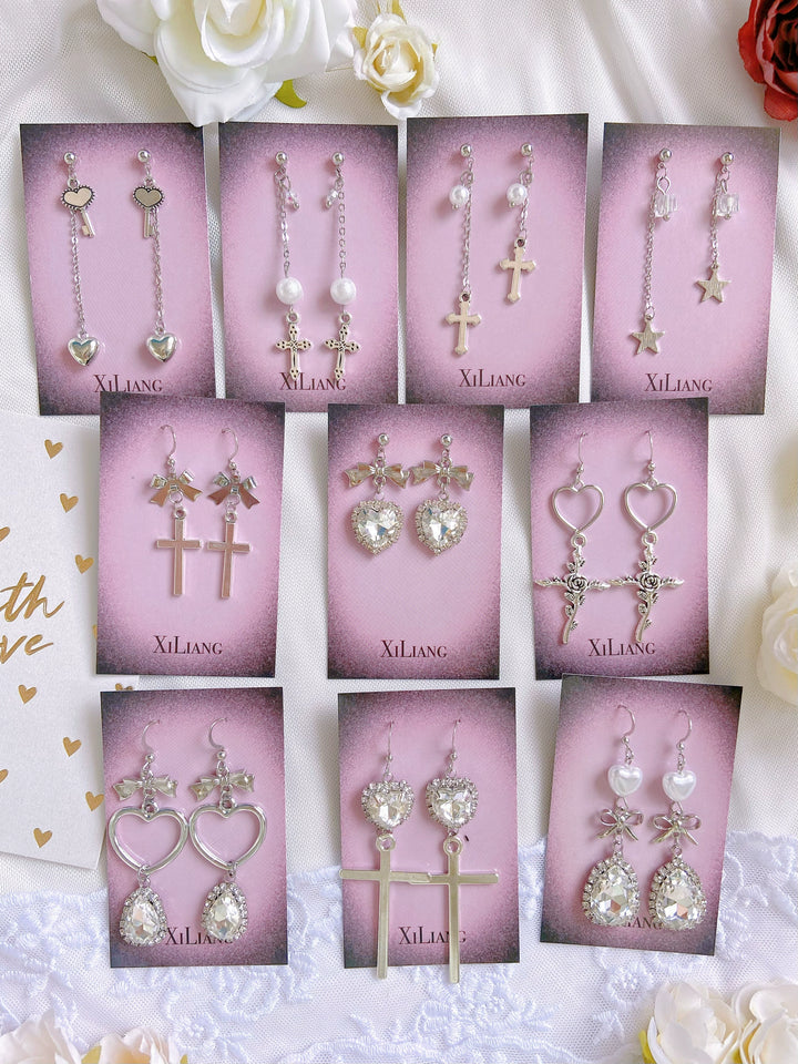 Jirai Kei Earrings Handcrafted S925 Silver Ear Stud 37264:555416