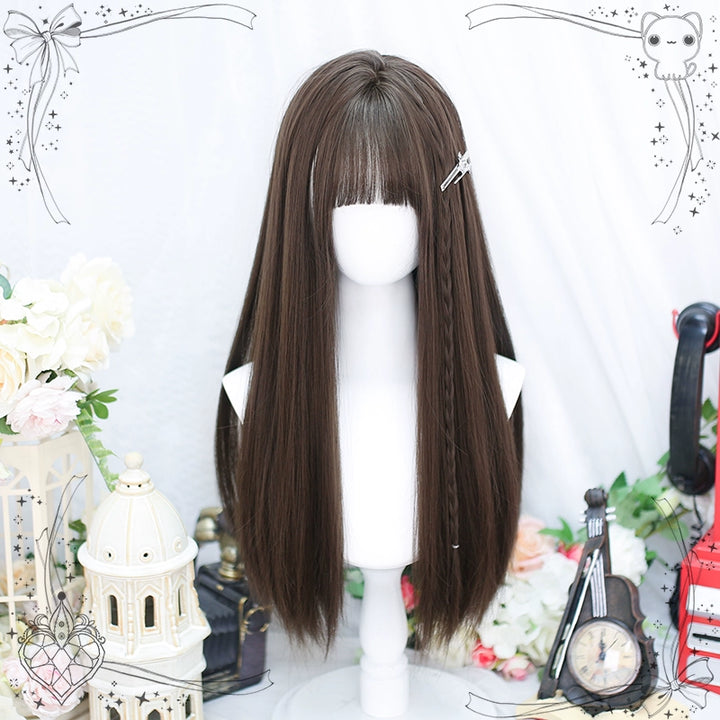 Lolita Wig Long Curly Hair And Straight Bang Multicolors 35930:507112 35930:507112