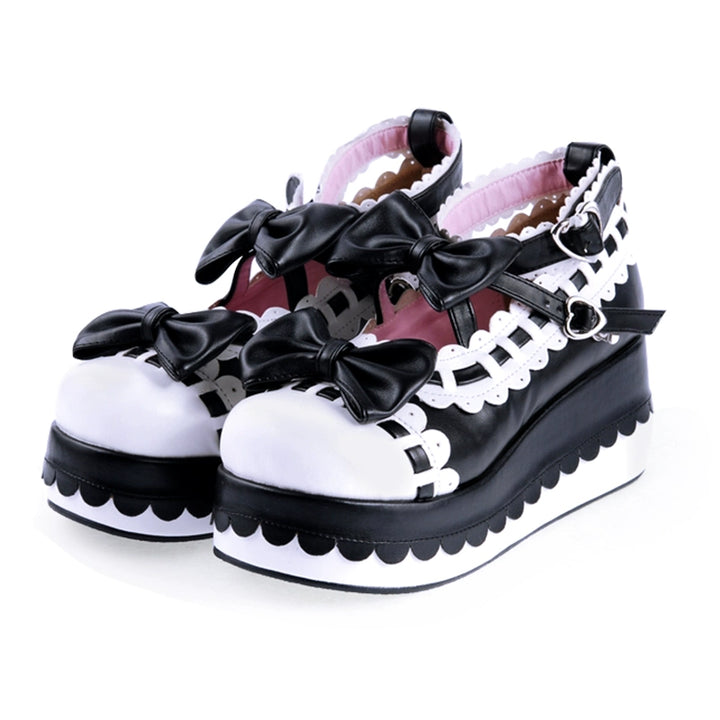 Lolita Shoes Platform Shoes With Bows And Laces (34 35 36 37 38 39 40 41 42 43 44 45 46 47) 31792:368140