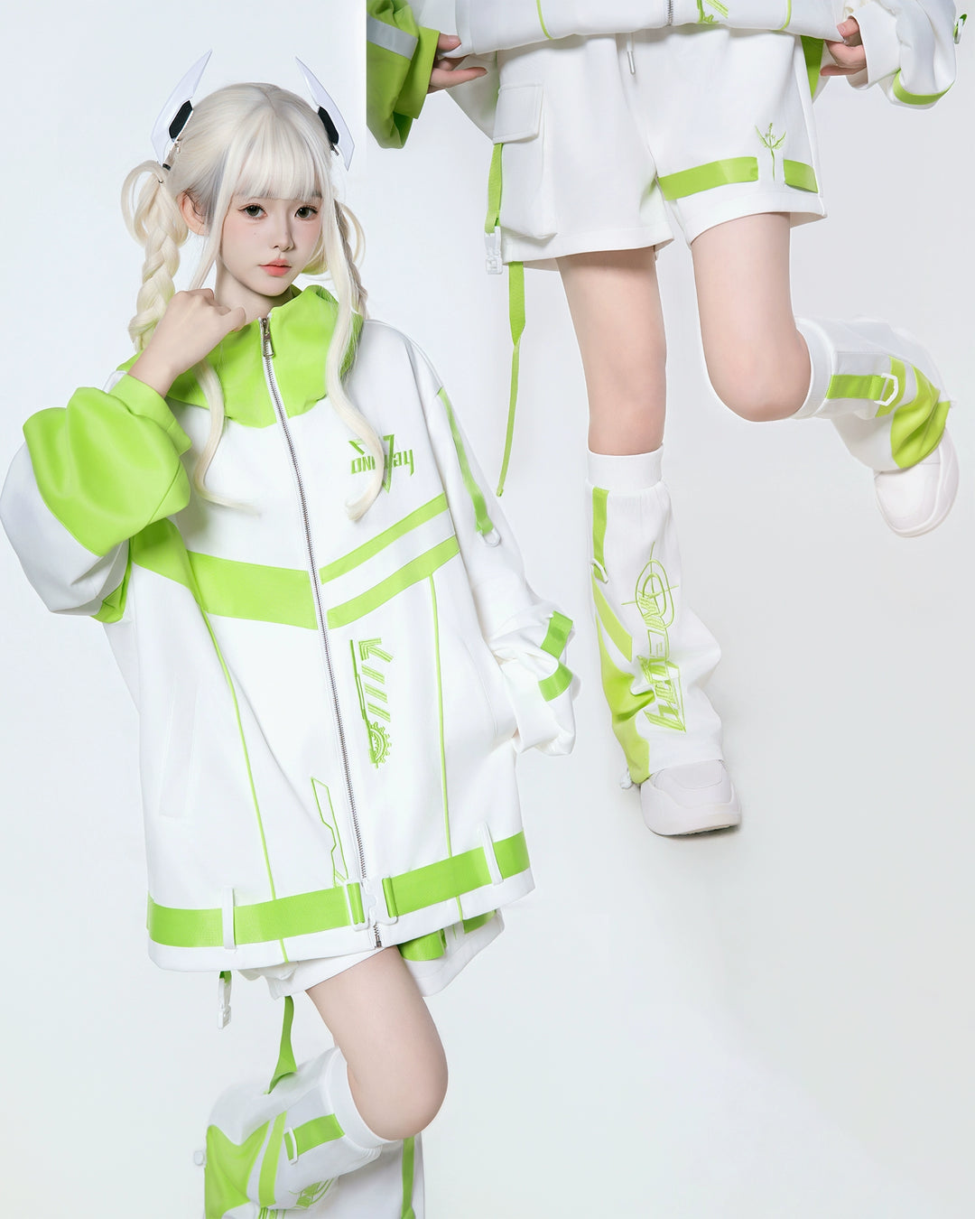 Plus Size Tenshi Kaiwai Outfit, Jacket and Shorts 44120:796927