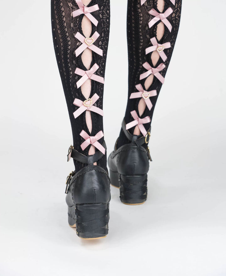 Jirai Kei Socks Lace Bow Mid-calf And Knee Socks Multicolor 33812:446036 33812:446036