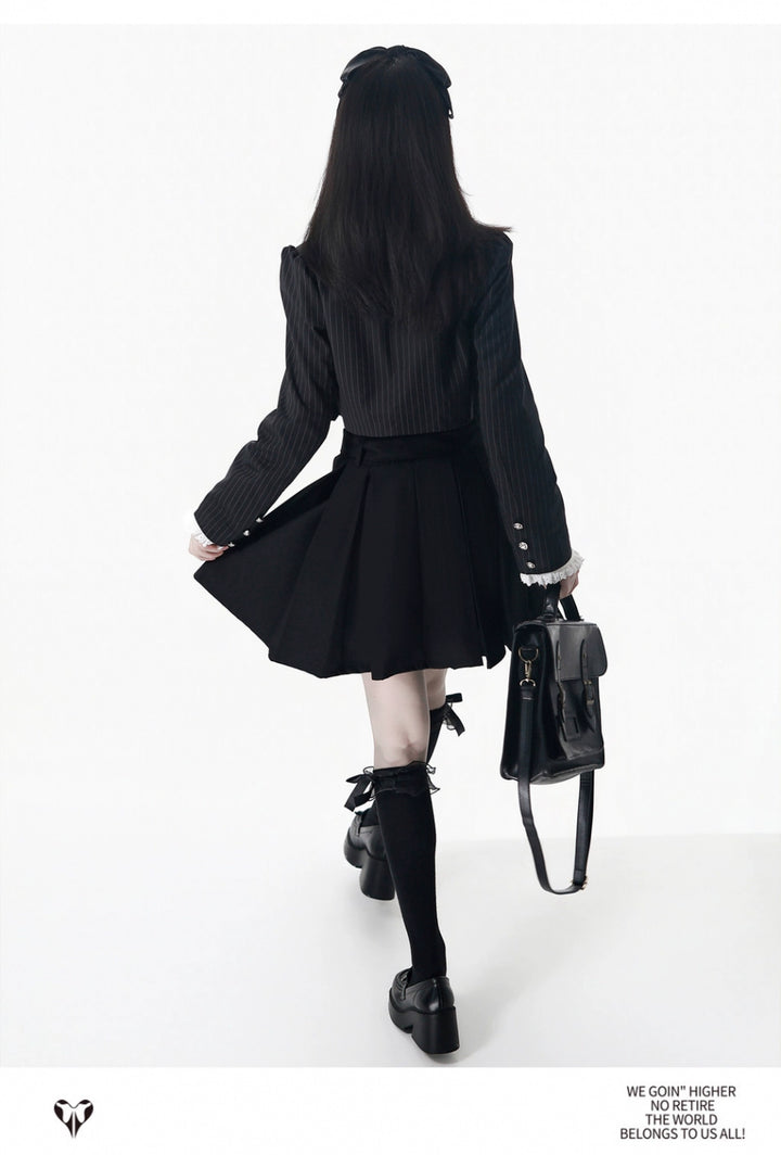 JK Uniform Striped Blazer, Blouse and Pleated Skirt 44171:800195