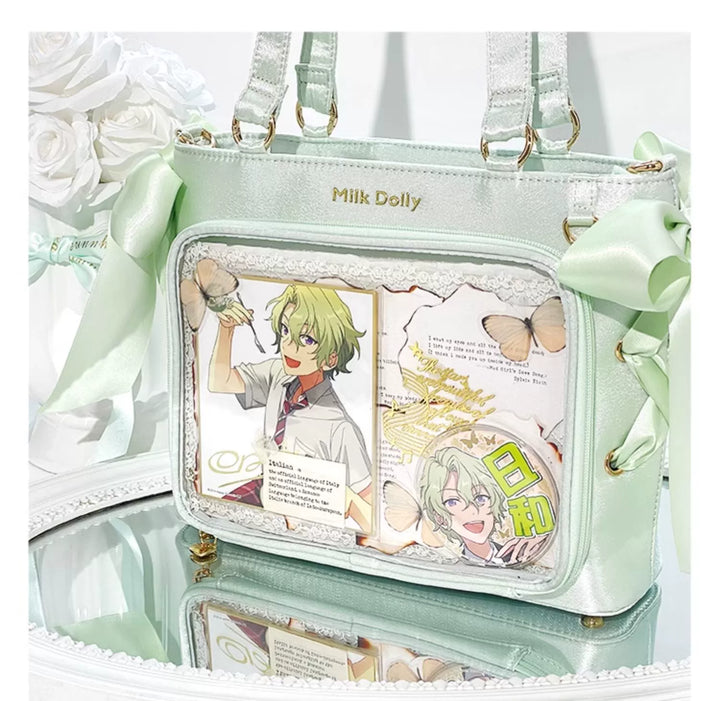 Satin Ita Bag, Clear Window & Detachable Ribbon Bow 43227:771942