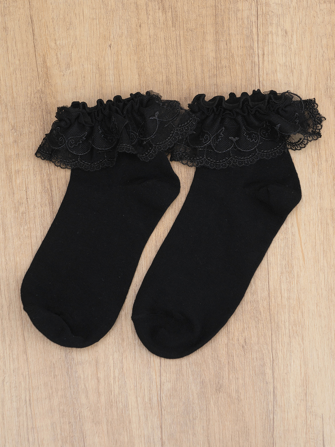 Lolita Socks White Black Socks Wings Cross Lace Socks (Black) 33810:447080