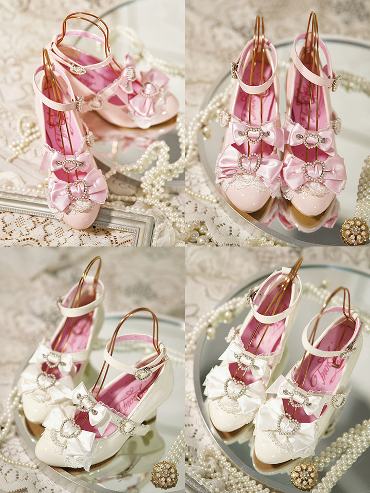 Princess Lolita Wedge Shoes with Open Heart Hollow Heel 42709:752860