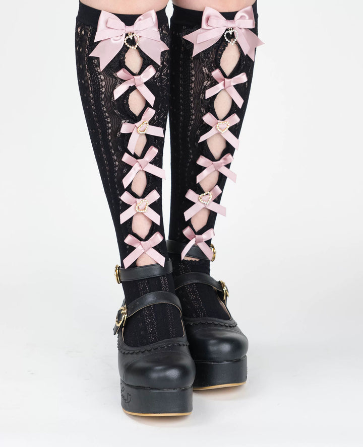 Jirai Kei Socks Lace Bow Mid-calf And Knee Socks Multicolor 33812:446022 33812:446022