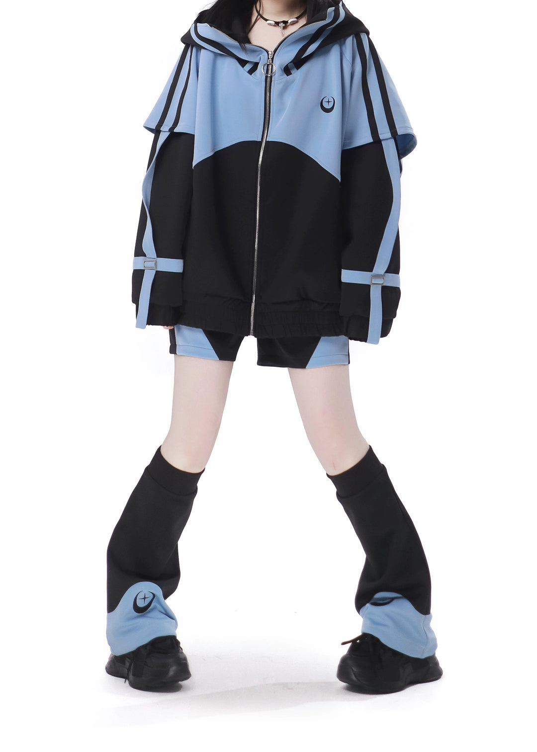 Subcul Jirai Kei Outfit Set With Moon & Star Print 34496:465534