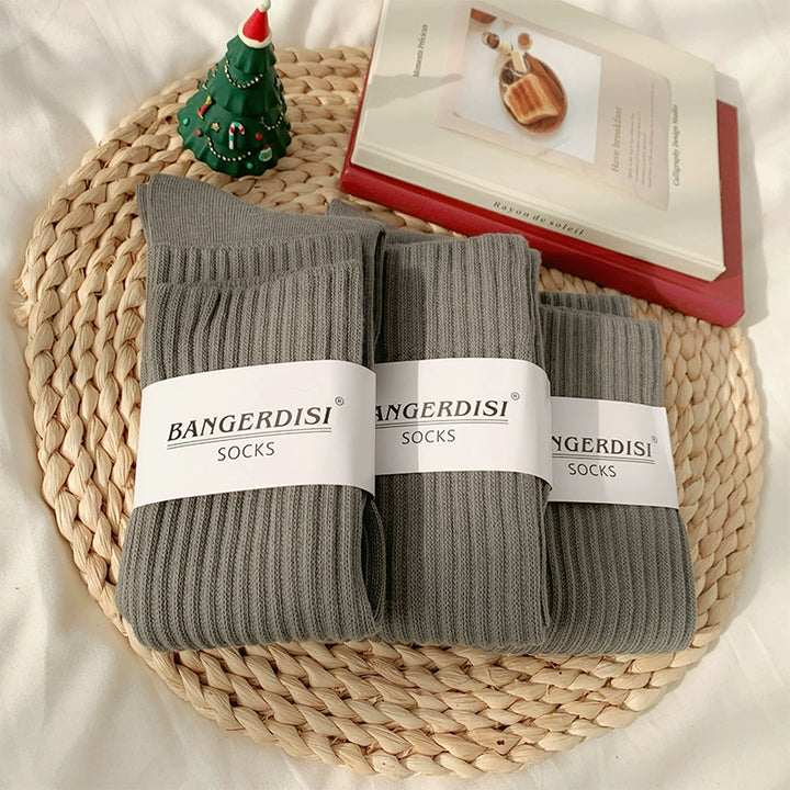 JK Knitted Mid-Calf Cotton Socks, Multiple Color 42336:736614