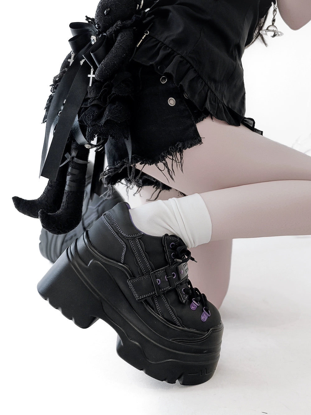 Y2K Platform Shoes, Contrast Color Design 43684:783084