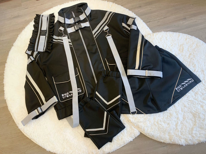 Plus Size Punk Couple Jacket Set, Oversized Style 35440:493422