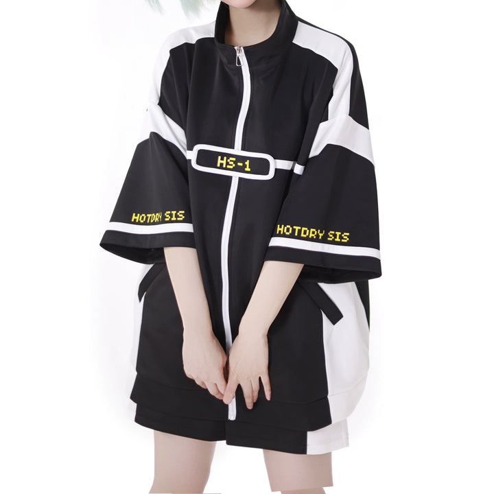 Black/Green Subcul Jirai Kei Sporty Jacket -Set or Singles (L M XL) 43057:764061
