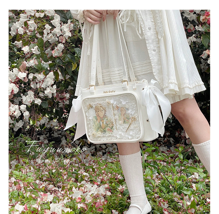 Large Capacity Ita Bag With Window Front & Detachable Ribbon Bow 43229:772350
