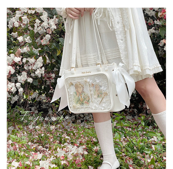 Large Capacity Ita Bag With Window Front & Detachable Ribbon Bow 43229:772350