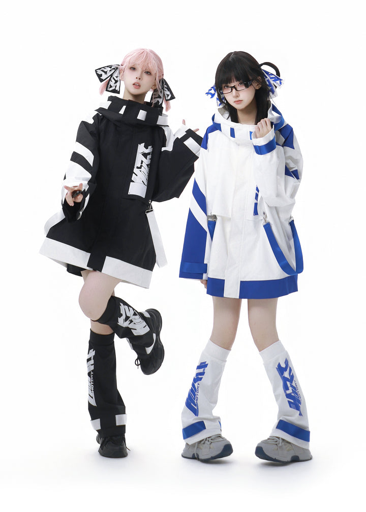 Tenshi Kaiwai Suit Hooded Windbreaker Shorts Set 40084:654420