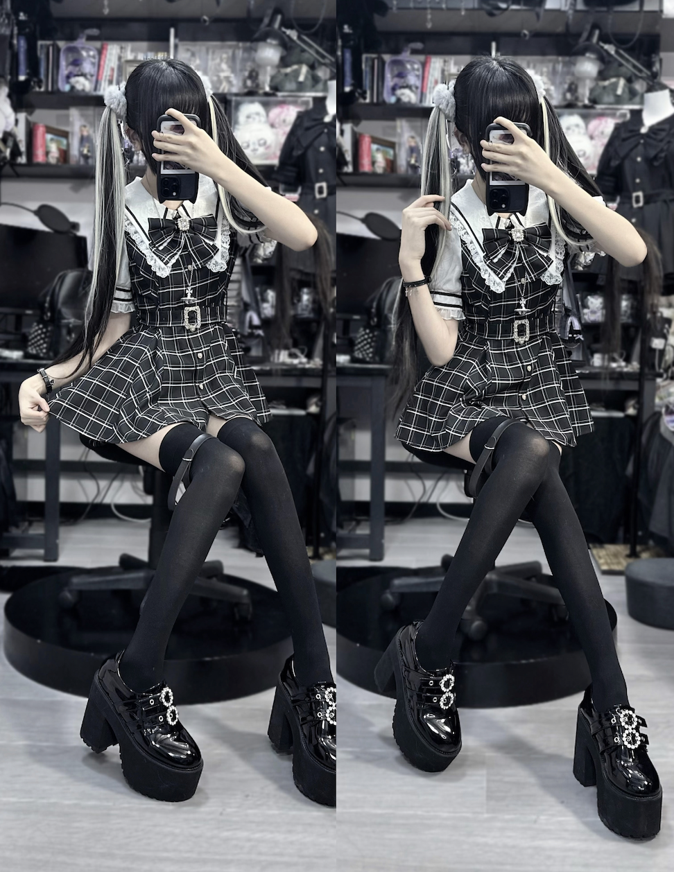 Jirai Kei Dress And Shorts Waist-cinching Set Up 37548:563508