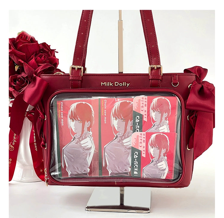 Large Capacity Ita Bag With Window Front & Detachable Ribbon Bow 43229:772360