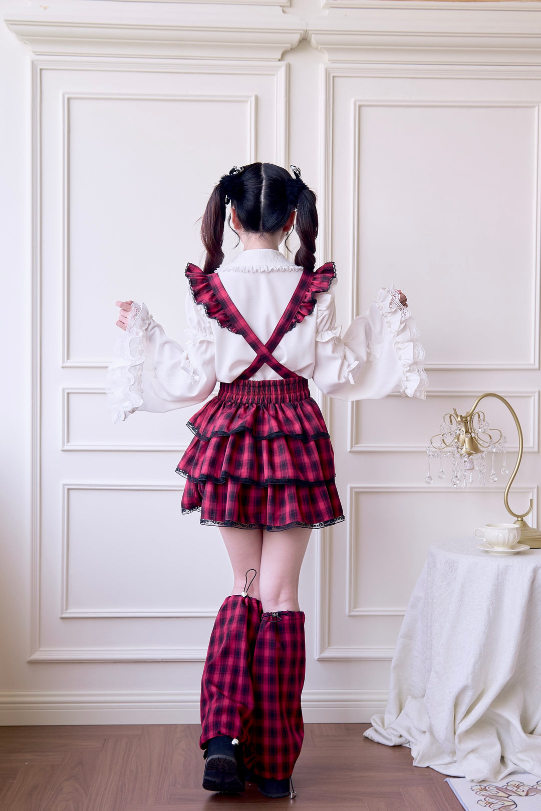 Plaid Jirai Kei Suspender Skirt with Removable Straps 42625:750991