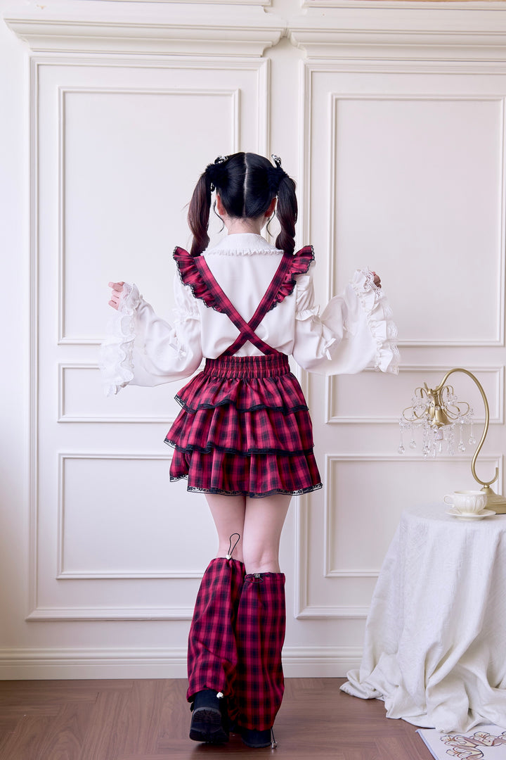 Plaid Jirai Kei Suspender Skirt with Removable Straps 42625:750991