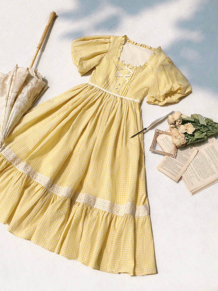 Country Lolita Dress Set Short/Long-Sleeved OP and Cotton Over-Skirt (L M S XL) 42815:754196