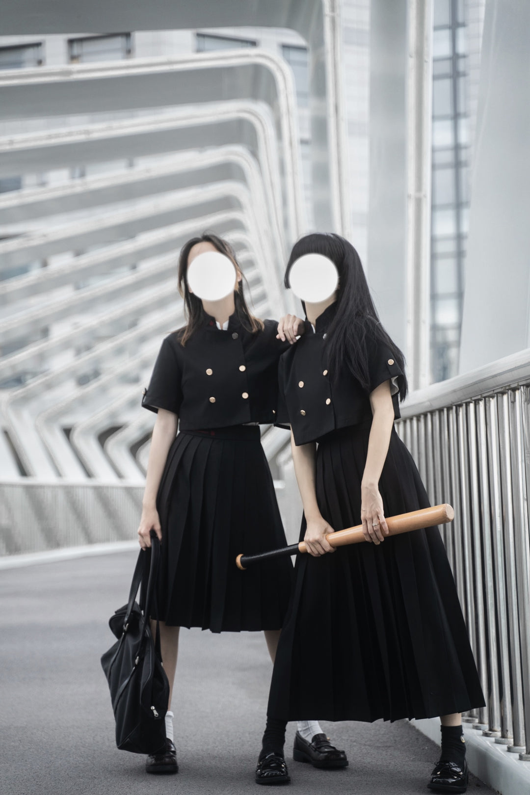 JK Uniform Pleated Skirts with Six Lengths & Embroidered Coat 42566:746355